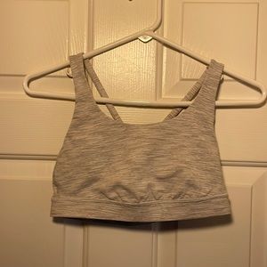 Lululemon size 6 gray ministripe sports bra/top